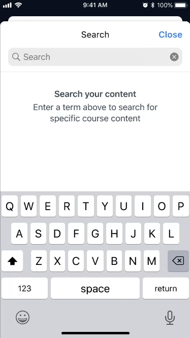 Bottom sheet search experience showing results list